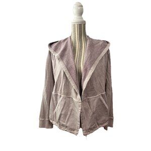 Toad & Co Hooded Jacket Women Large Organic Cotton Lavender Lightweight